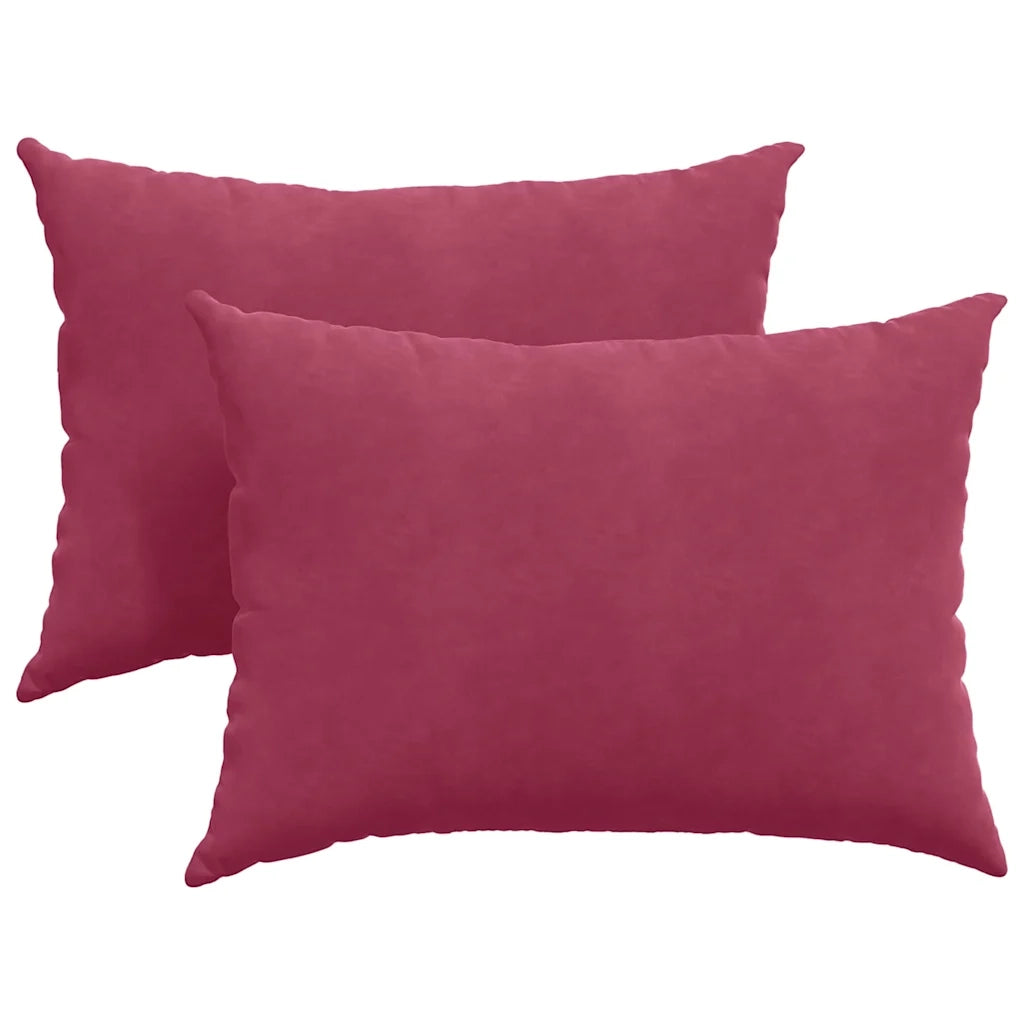 Cuscini da Divano 2 pz-Set di 2 Cuscini per Sofa Rosso Vino 70 x 50 cm Tessuto in Cords