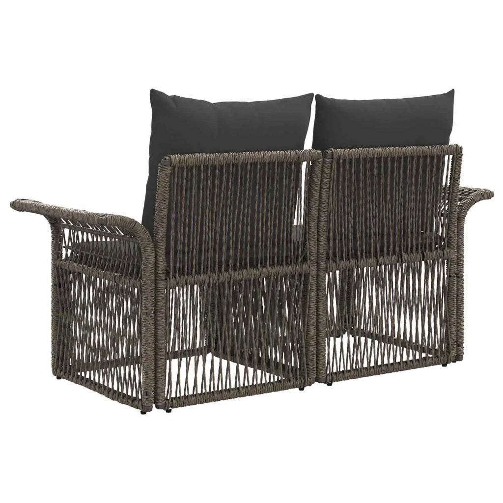 Divano da giardino 2-Numero di posti Grigio polyrattan 42026693