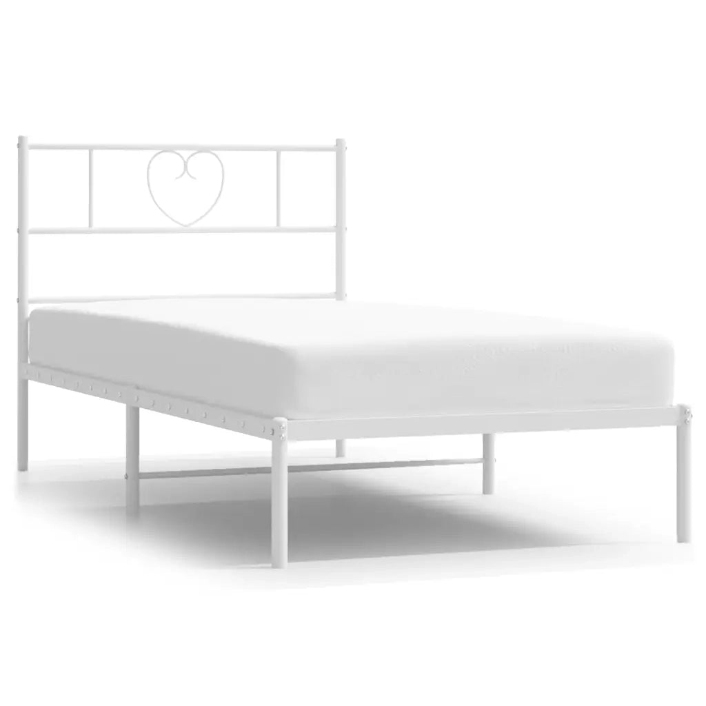 Giroletto con Testiera Metallo Bianco 90x200 cm 355505