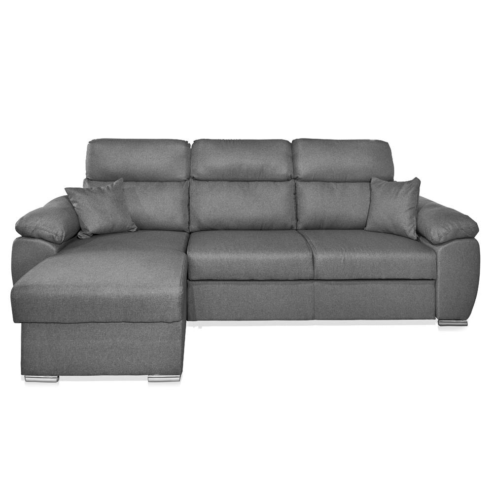 Divano con penisola contenitore grigio ComoII tessuto giulia9713