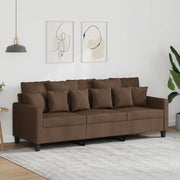 Divano a 3 Posti-Sofa 3 Posti Marrone 180 cm in Tessuto 896690