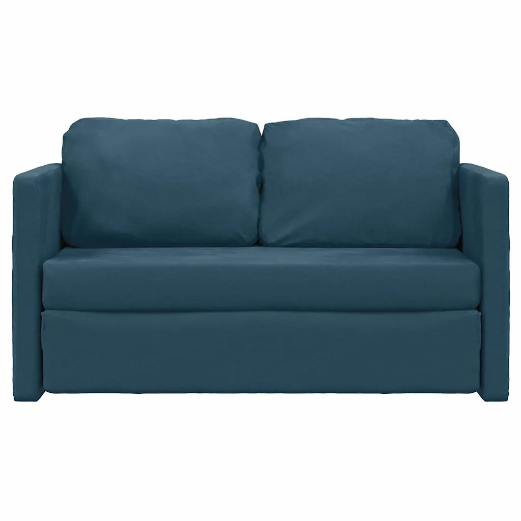 Divano Letto da Terra 2 in 1-Sofa Letto-Daybed Blu 122x204x55 cm Velluto
