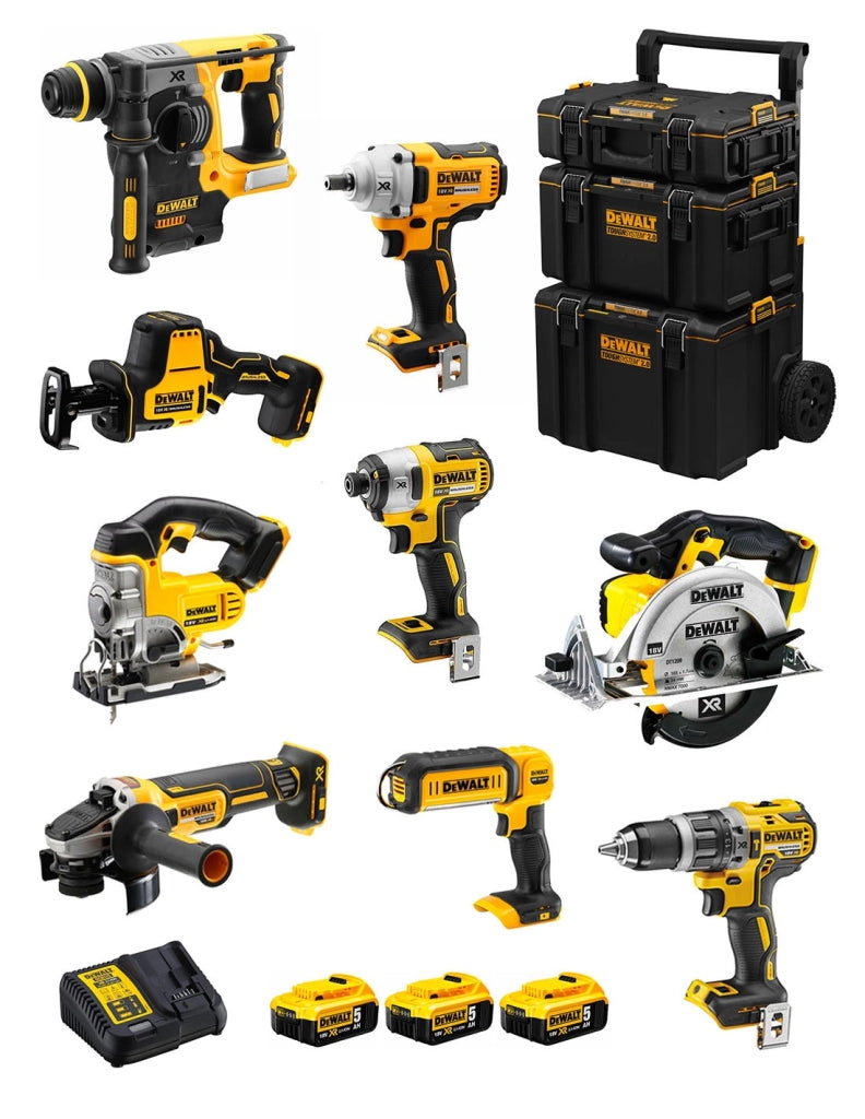 DeWALT Kit DWK900 (DCD796 + DCH273 + DCG405 + DCF887 + DCF894 + DCS331 + DCS391 + DCS369 + DCL050+ 3x5,0Ah +DCB115 + Caddy 3en1)