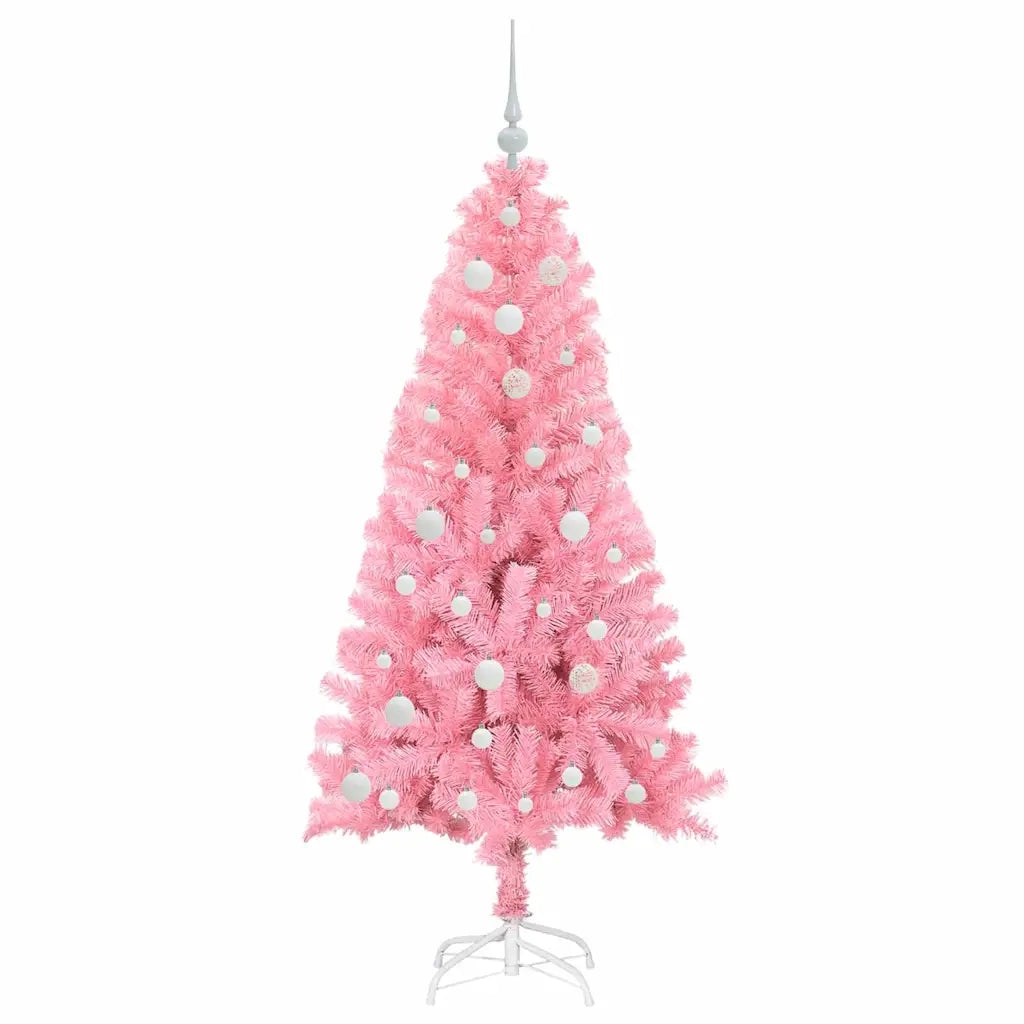 Albero di Natale | Decorazioni natalizie con 150 LED con supporto Rosa 150 cm PVC