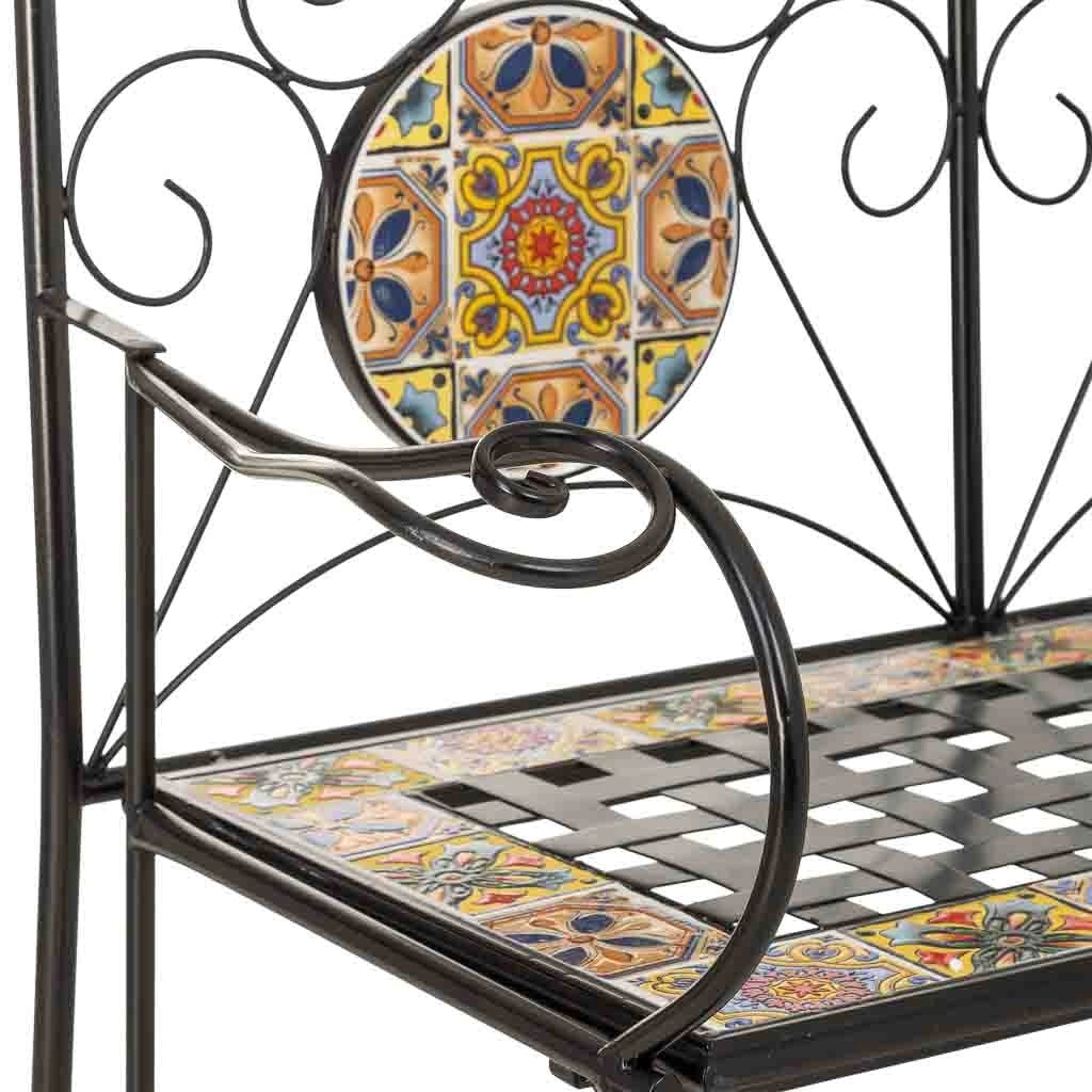 Panca in metallo multicolore, 110x50x88h cm