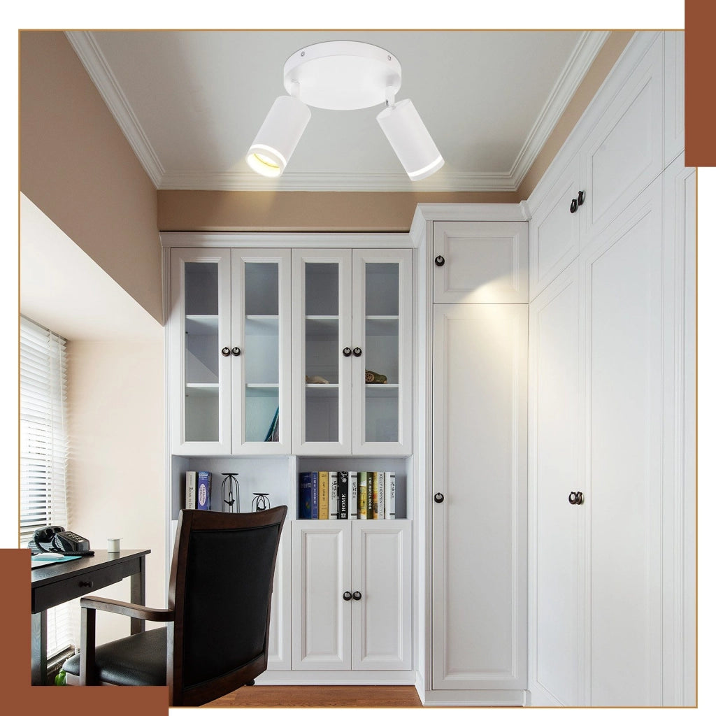 ZMH Faretto da soffitto bianchi 2 luci GU10 orientabili 355° per corridoio