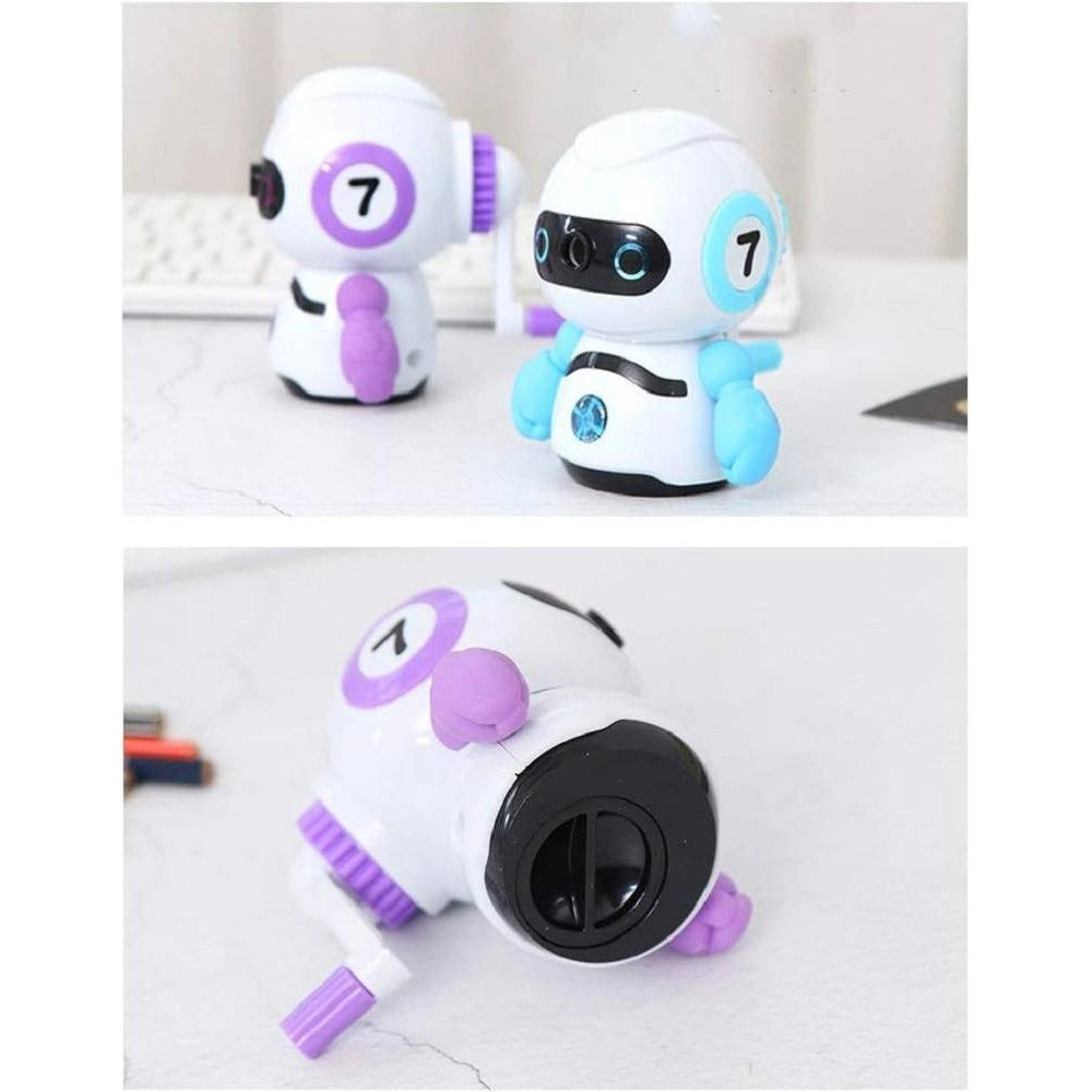 Trade Shop - Temperamatite Design Robot Manuale Con Manico Desktop Per Studenti Ufficio Scuola -