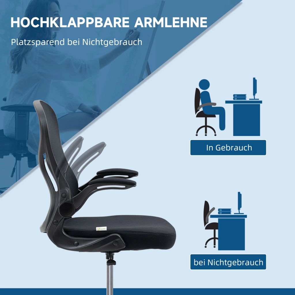 Sedia da ufficio ergonomica con poggiapiedi ¨C Xylo ¨C Altezza regolabile, 59x65x122 cm, Nero