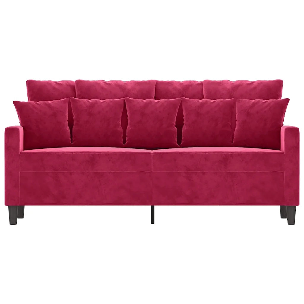 Divano a 2 Posti-Sofa 2 Posti Rosso Vino 140 cm in Velluto 164019