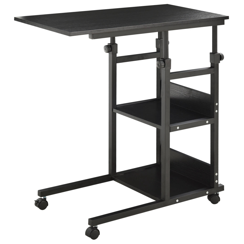 Tavolino da caff¨¨ con ruote ¨C Minimal ¨C Nero 80x40 cm