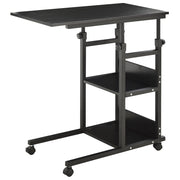 Tavolino da caff¨¨ con ruote ¨C Minimal ¨C Nero 80x40 cm