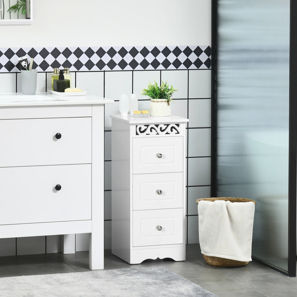 Mobiletto Basso con Cassetti ¨C Minimal ¨C Bianco 29.8x29.8x68.5cm