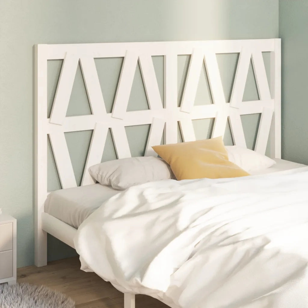 Testiera | Testata per Letto Bianca 126x4x100cm in Legno Massello di Pino