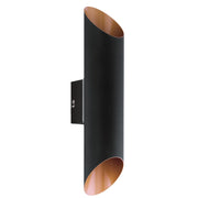 Applique Esterno Moderna Agolada Metallo Nero Rame Led