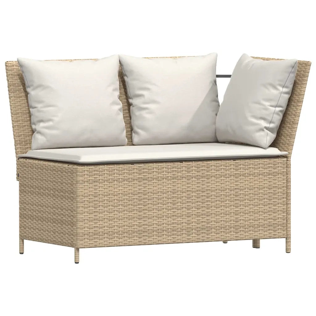 Set Divano da Giardino 5 pz con Cuscini Beige in Polyrattan 3365347