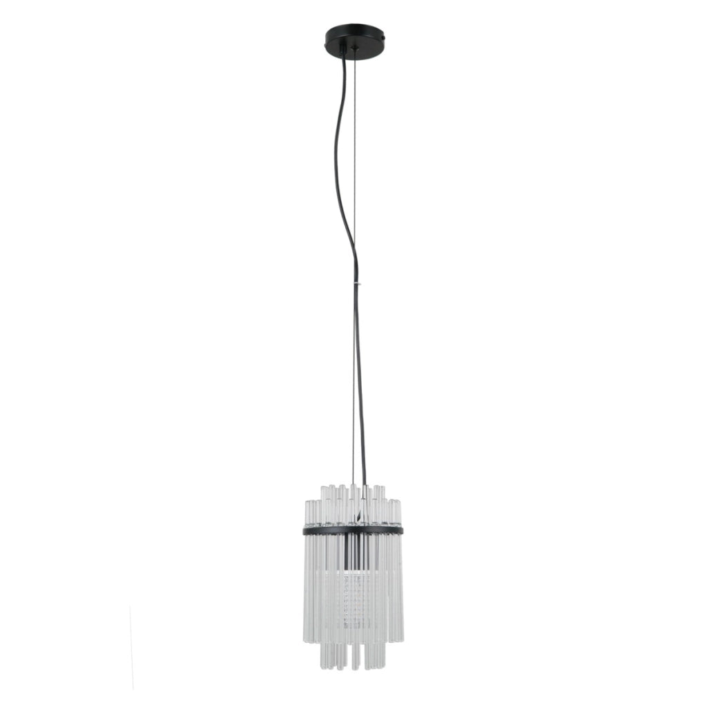 Lampada sospesa Bonte 1xE27 vetro nero Italux