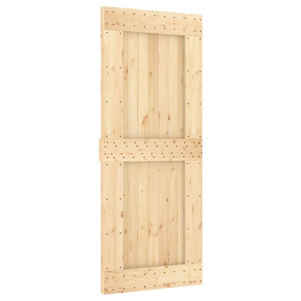 Porta scorrevole NARVIK Naturale e Nero 85 x 210 cm (152,5 cm) 3445337