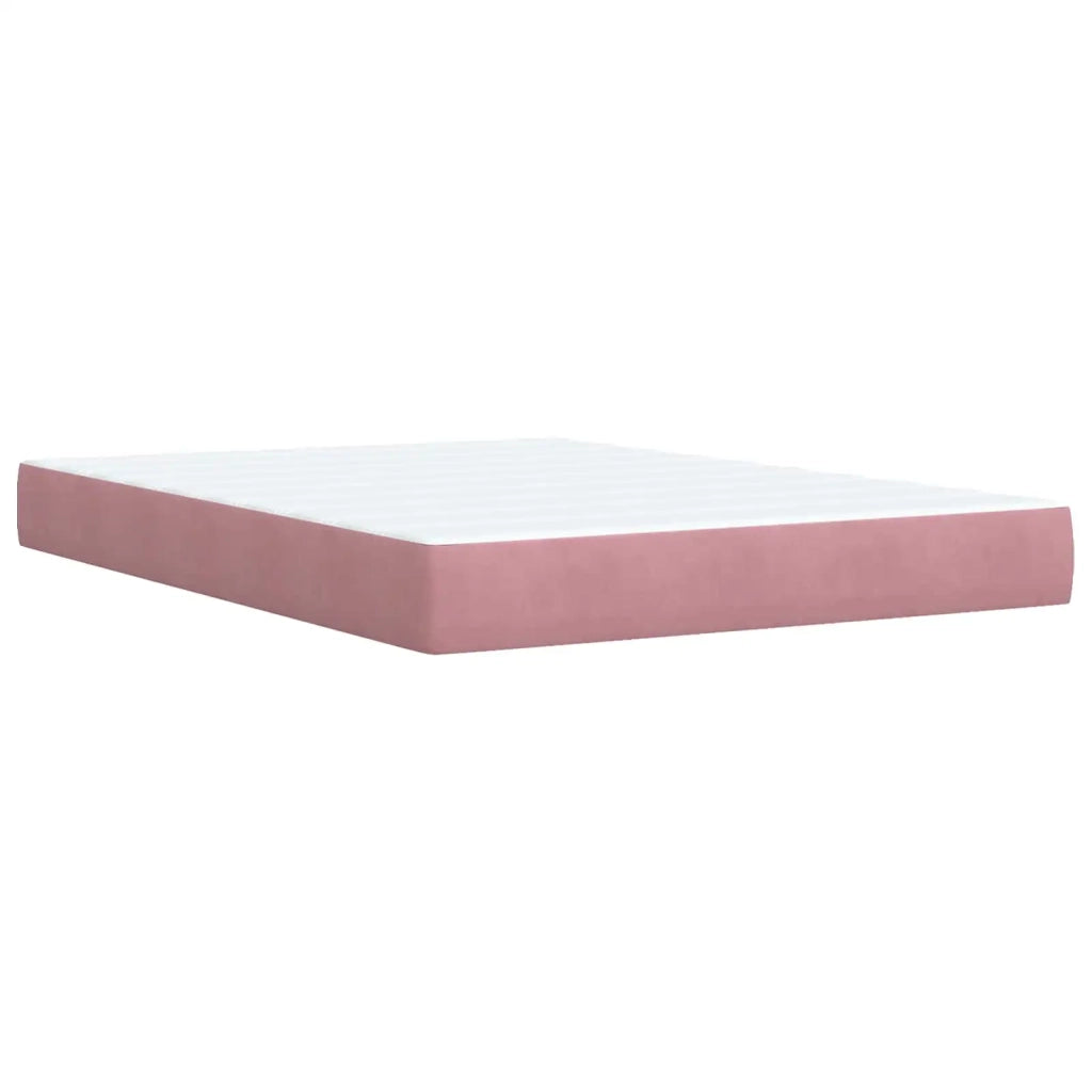 Letto box spring con materasso Rosa 140 x 200 cm Velluto 3450733