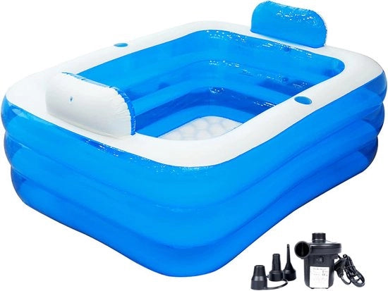 Piscina Inflatabile per Adulti con Schienale e Bevande