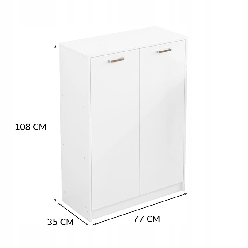 Scaffale da ufficio a 2 ante bianco stile loft, 108 cm