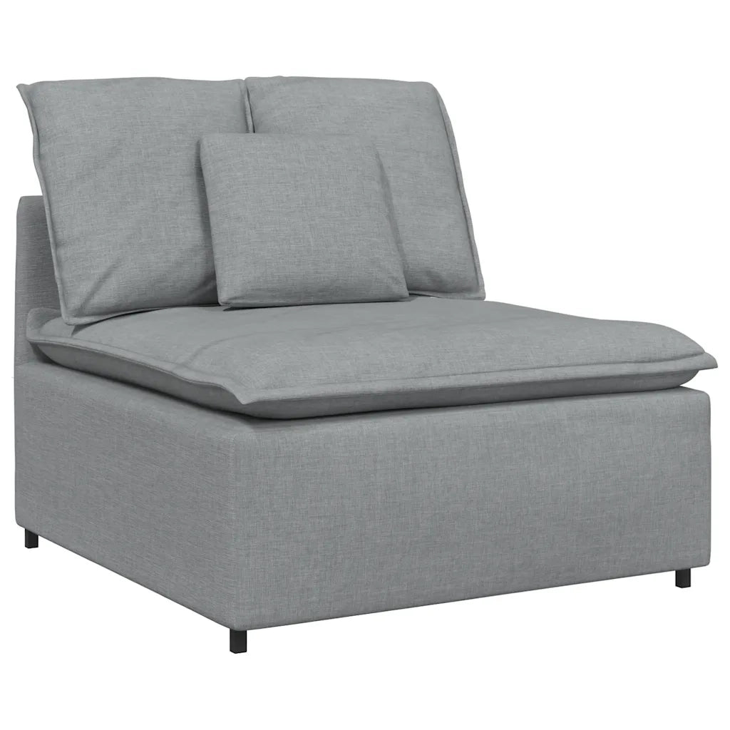 Divano Modulare con Cuscini in Tessuto Grigio Chiaro 3321147