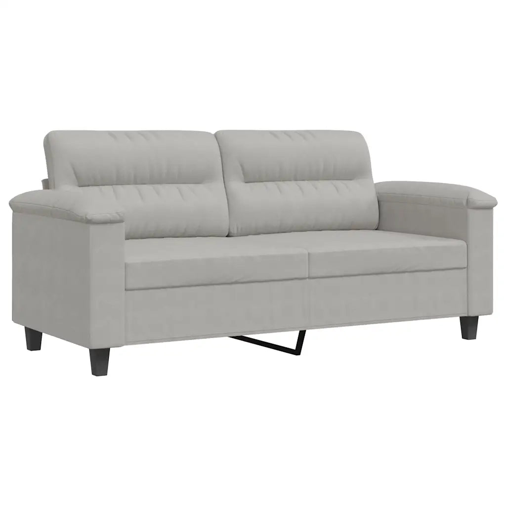 Divano a 2 Posti-Sofa 2 Posti Grigio Chiaro 140 cm in Tessuto Microfibra