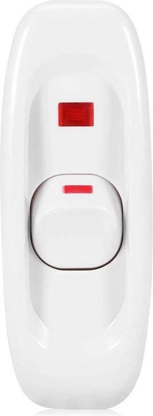 Schakewichetto per Lampadari - Interruttore per Cavo con LED di Indicazione - AC 250V 10A Inline A/V - Adatto per Lampadari da Tavolo e da Scrivania - Lampadari Specchianti - Lampadari da Parete - Bianco.