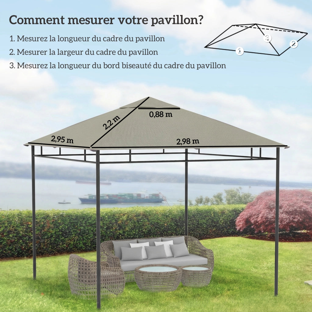 Tenda da giardino ¨C Minimal ¨C Polyester grigio 3x3 m