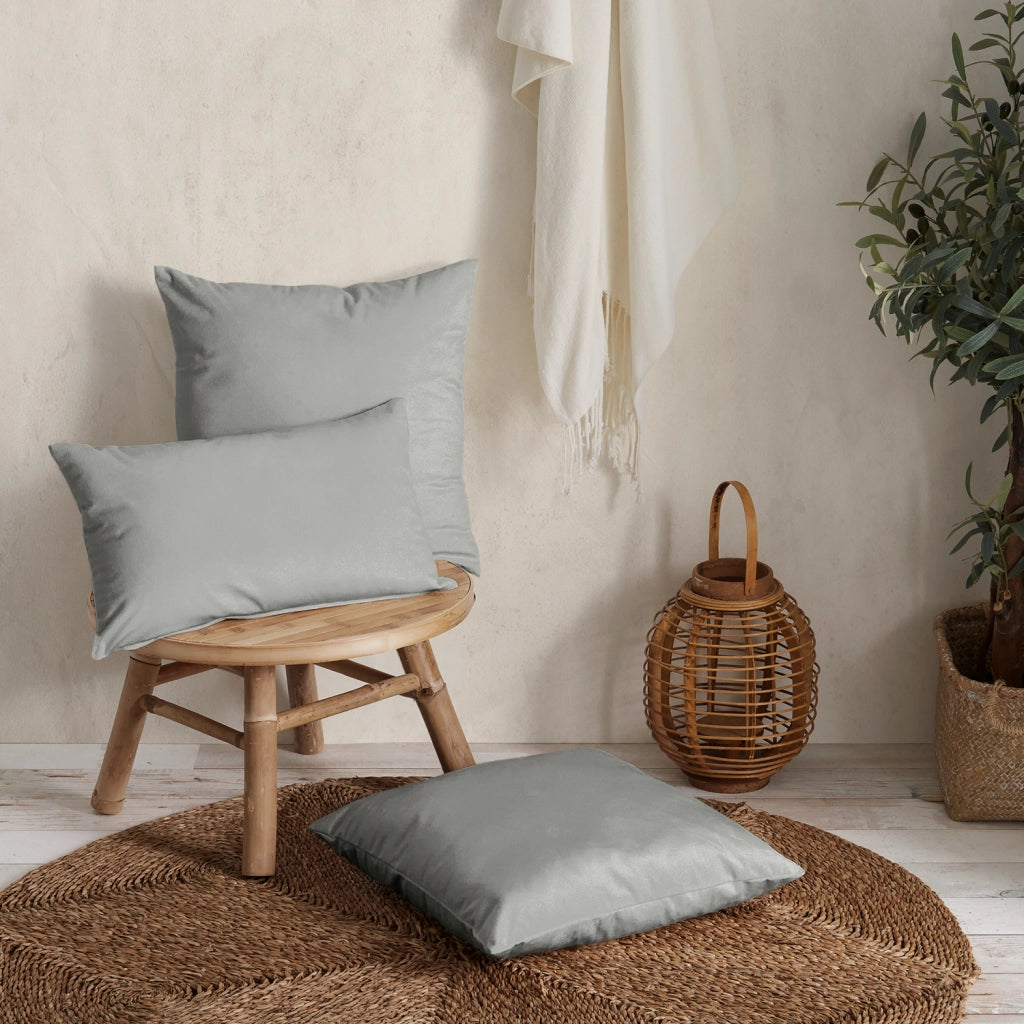 Cuscino quadrato NAURU - 45x45 cm in velluto grigio