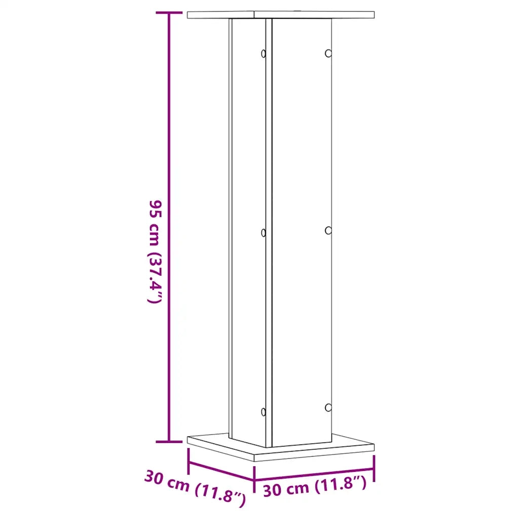 Supporti per piante | Sostegno per piante 2 pz Neri 30x30x95 cm Legno Multistrato