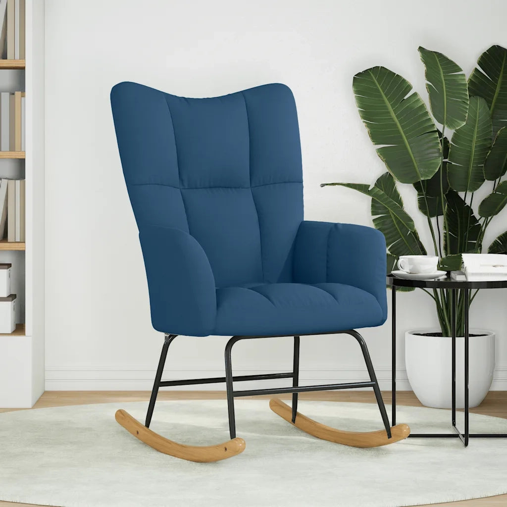 Sedia a Dondolo Blu in Tessuto 4016797