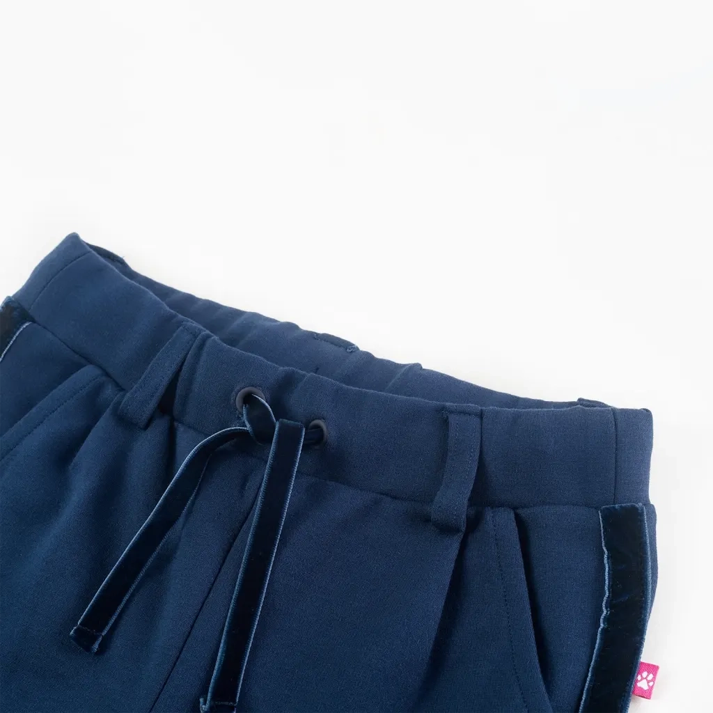 Pantaloni per Bambini con Finiture Nere Blu Marino 104 CFW8790415