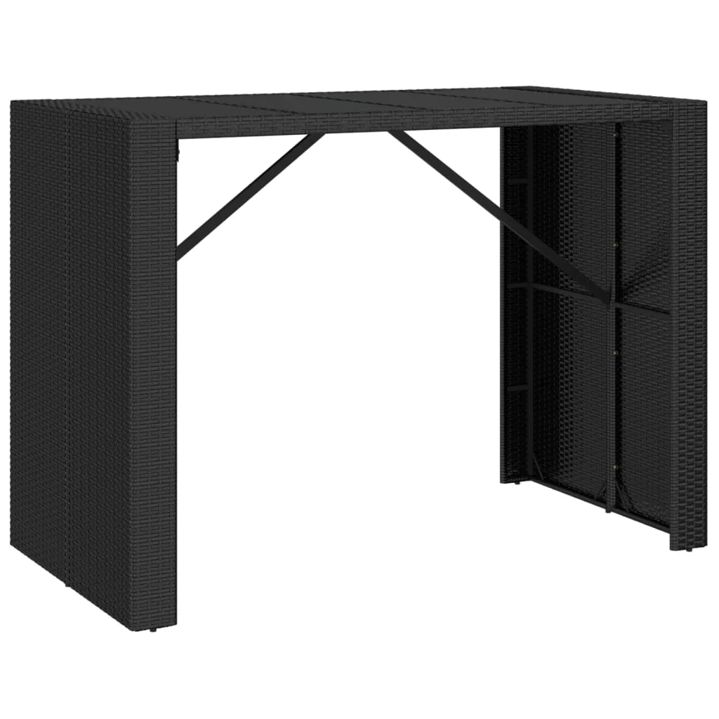 Set bar da giardino da 7 pezzi con cuscini in polyrattan nero 02_0013424