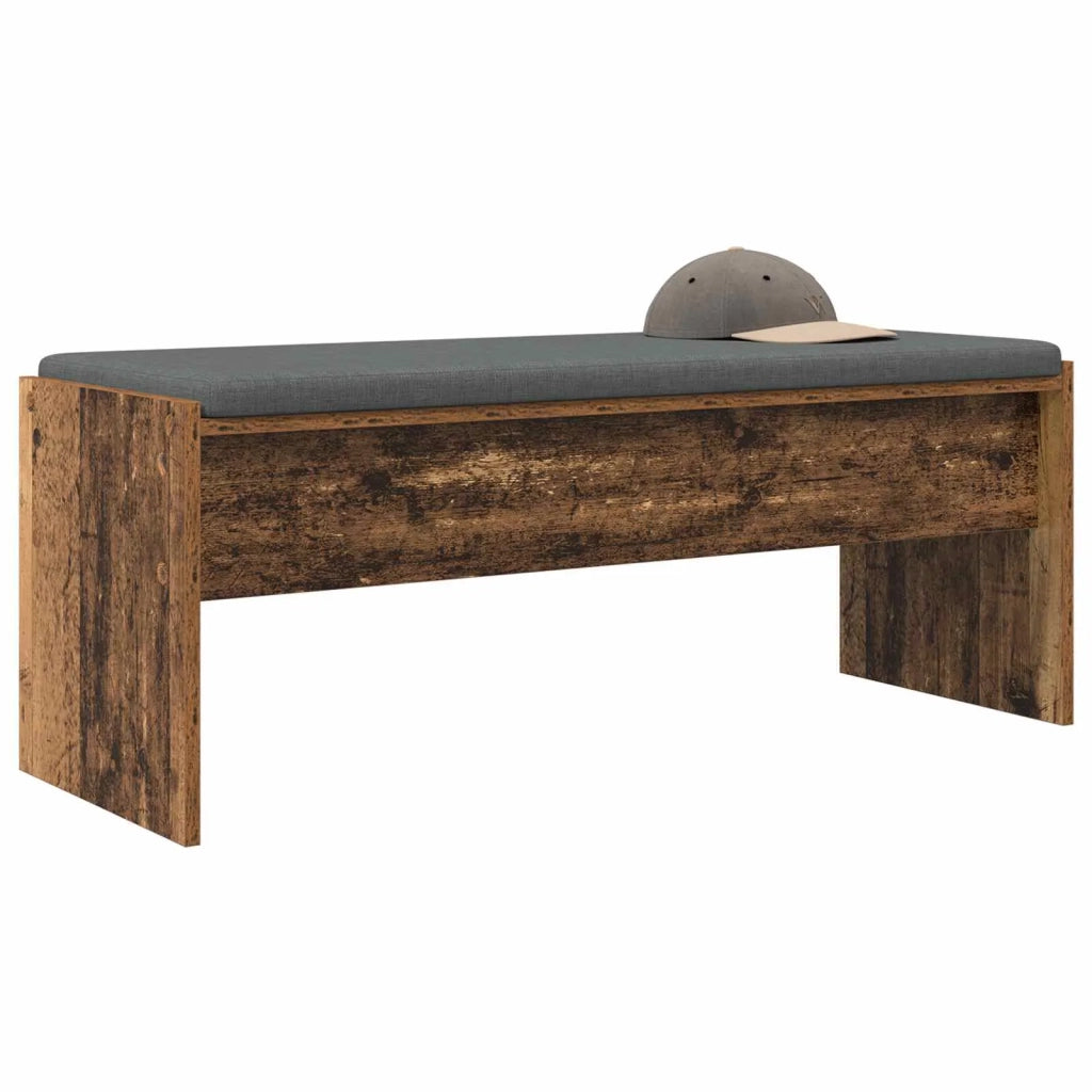 Panca per ingresso con cuscino Legno vecchio 103 x 38 x 40 cm