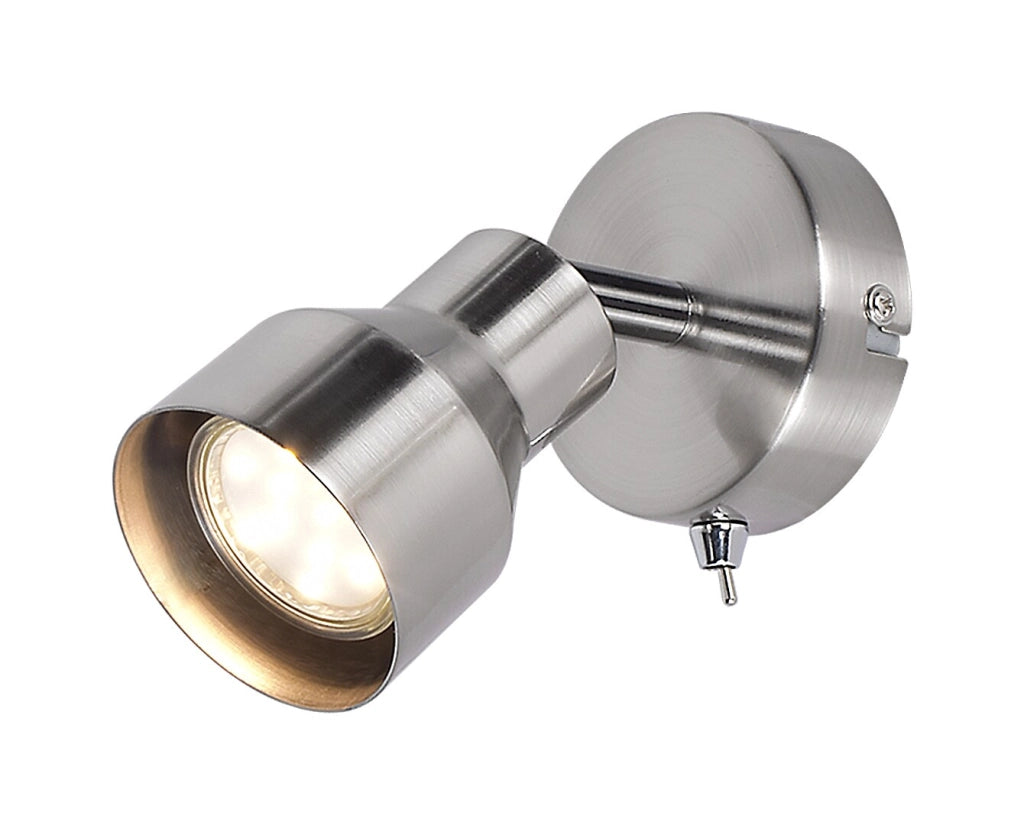 Applique moderno GU10 con interruttore cromo satinato