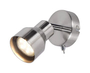 Applique moderno GU10 con interruttore cromo satinato
