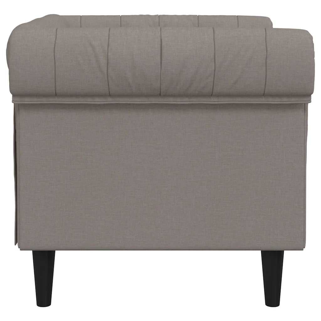 Poltrona Chesterfield Tortora in Tessuto 372543