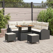 Set Divano da Giardino con cuscino 8 pcs Nero polyrattan 3362395
