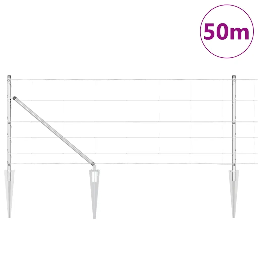 Palo della recinzione Zincato 50 x 0,8 m Acciaio