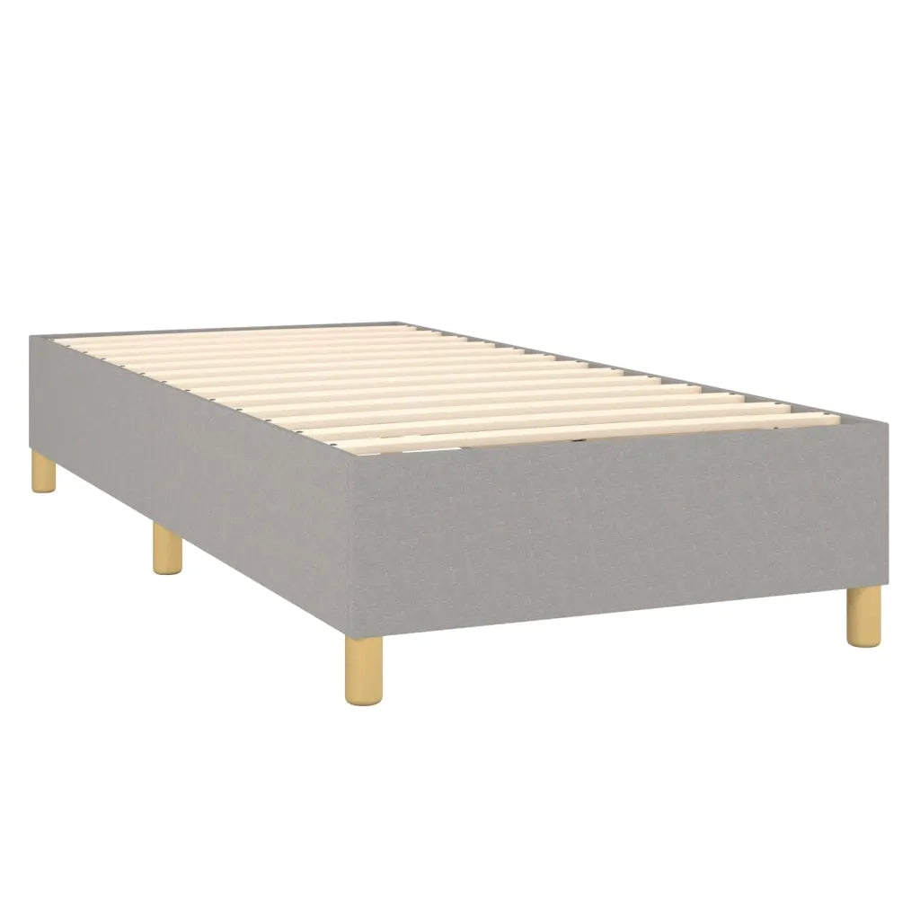 Letto singolo | Letto per adulti | Letto a Molle Materasso e LED Grigio Chiaro 90x200 cm Tessuto