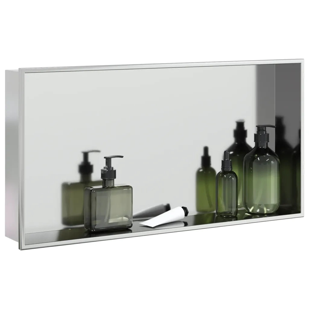 Nicchia per Doccia Argento Spazzolato 62x32x9cm in Acciaio Inox 4005128