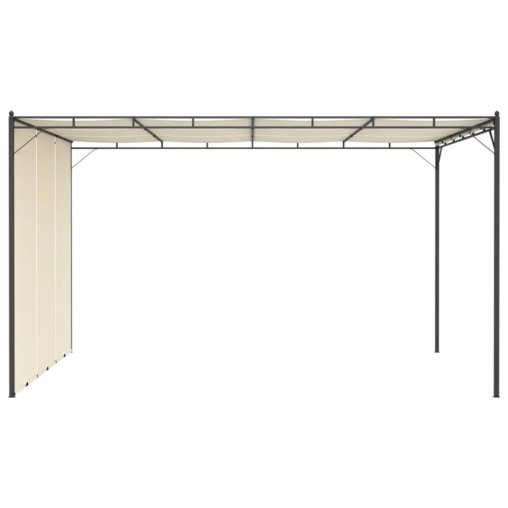 Gazebo da Giardino con Tenda Laterale-Baldacchini e gazebo 4x3x2,25 m Crema