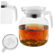 KADAX Brocca in vetro per tè e caffè da 1,5 l, resistente al calore, con coperchio, colore bianco.