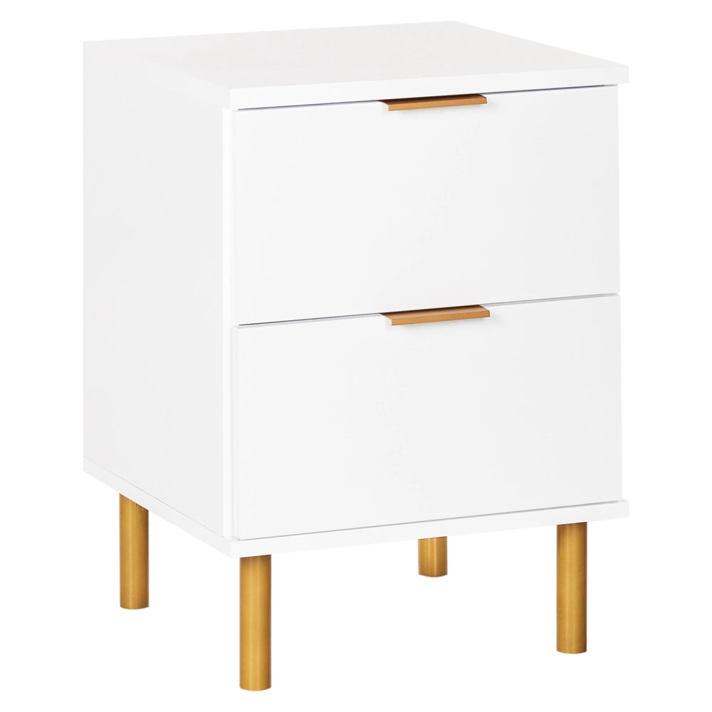 Comodino oro bianco 2 cassetti Camera da letto moderna e retrò
