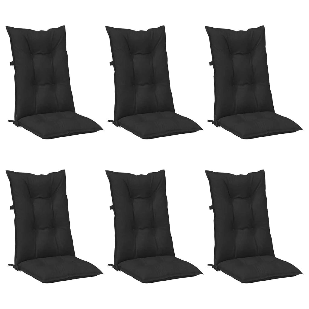 Set di cuscini per sedia alta 6 pz | Cuscini per sedie Melange nero