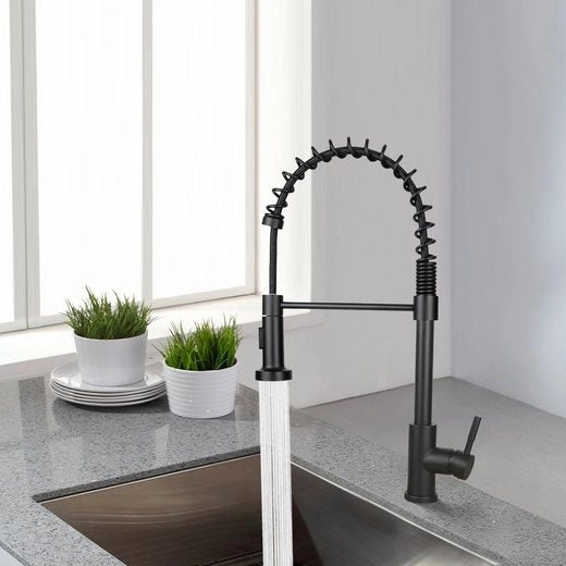 ZMH Miscelatore nero per doccia rubinetto girevole estensibile per cucina e bagno