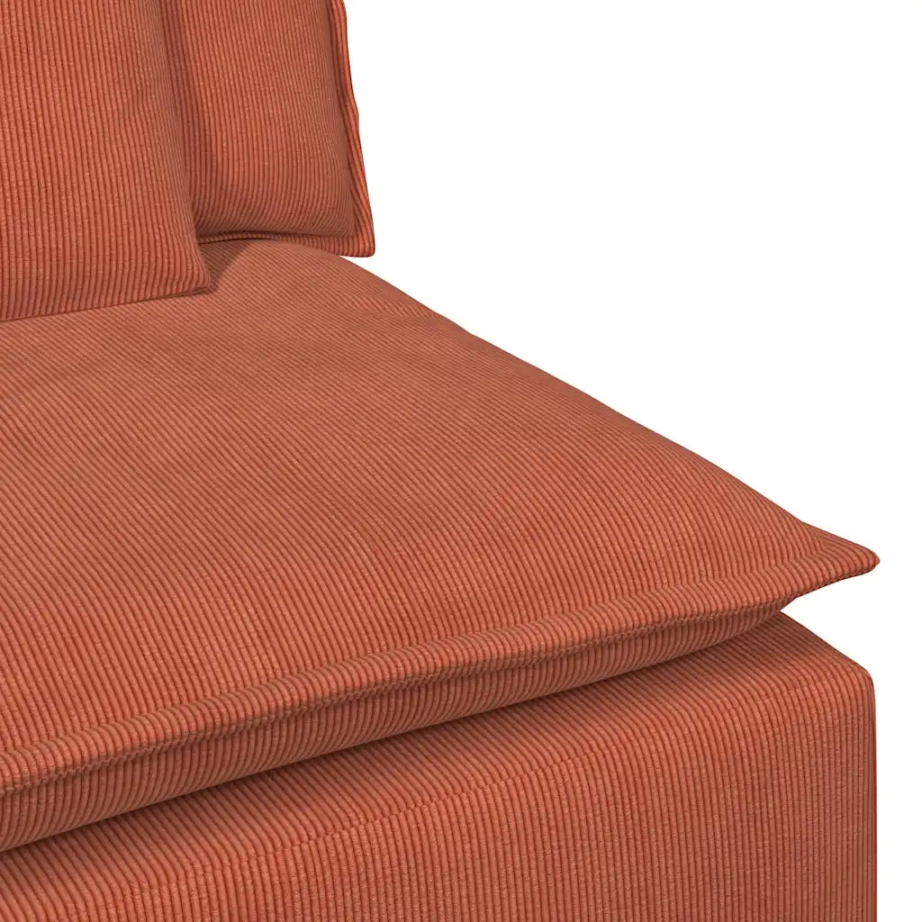 Divano Modulare con Cuscini Rosso Arancione 3321144