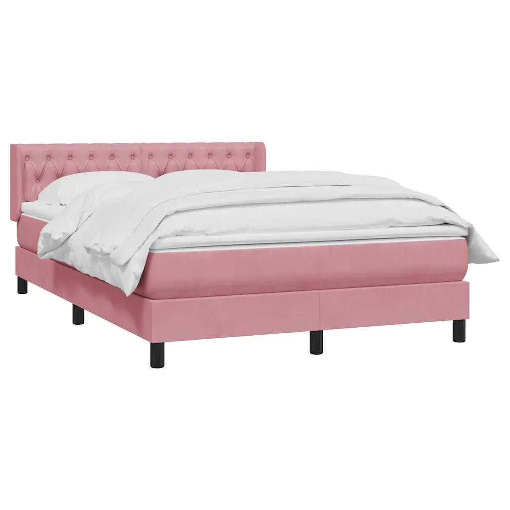 Giroletto a Molle con Materasso Rosa 140x220 cm in Velluto 3318410
