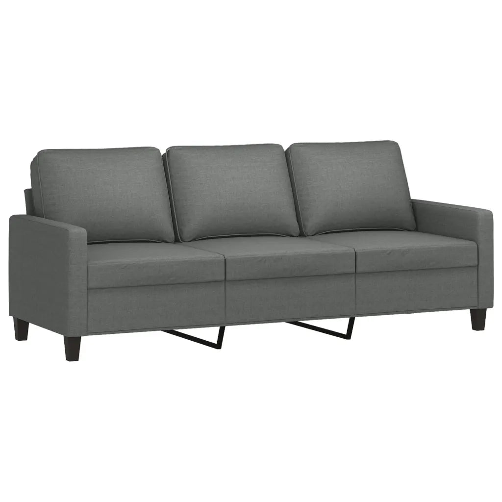 Set di Divani 4 pz con Cuscini Grigio Scuro in Tessuto