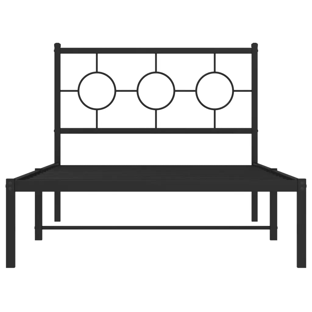 Giroletto con Testiera Metallo Nero 100x200 cm 376221